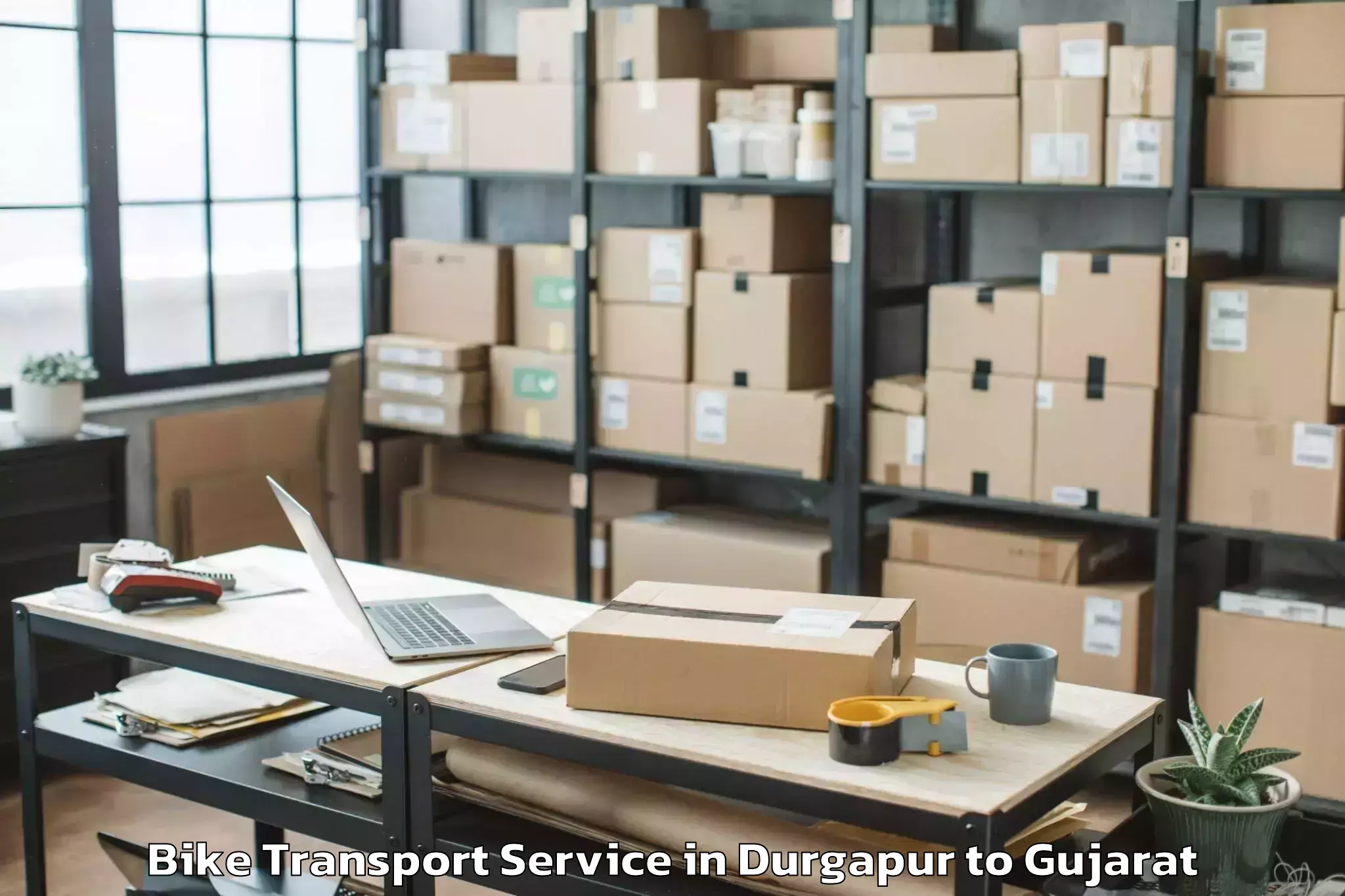 Comprehensive Durgapur to Hansot Bike Transport